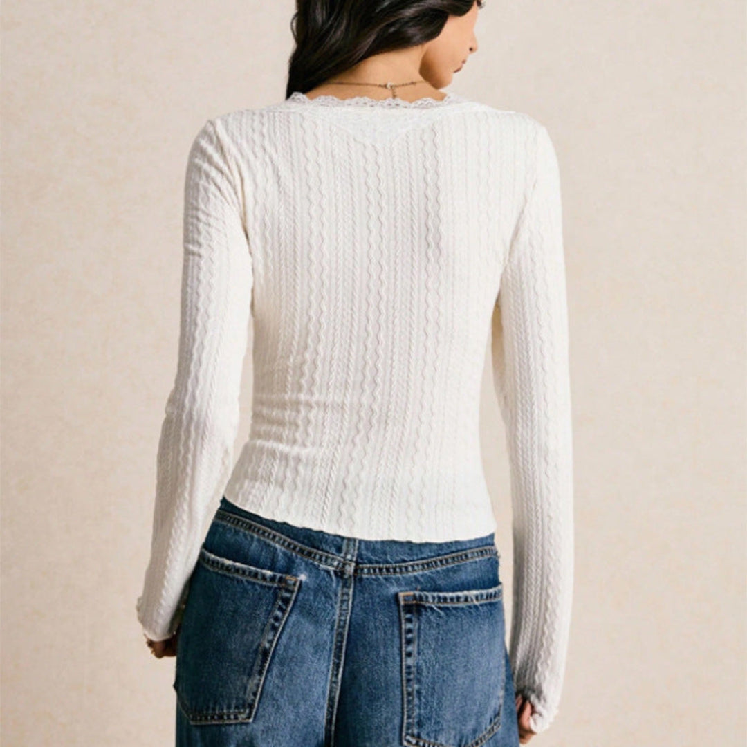 Artisio | Women Knit Lace Fit Top