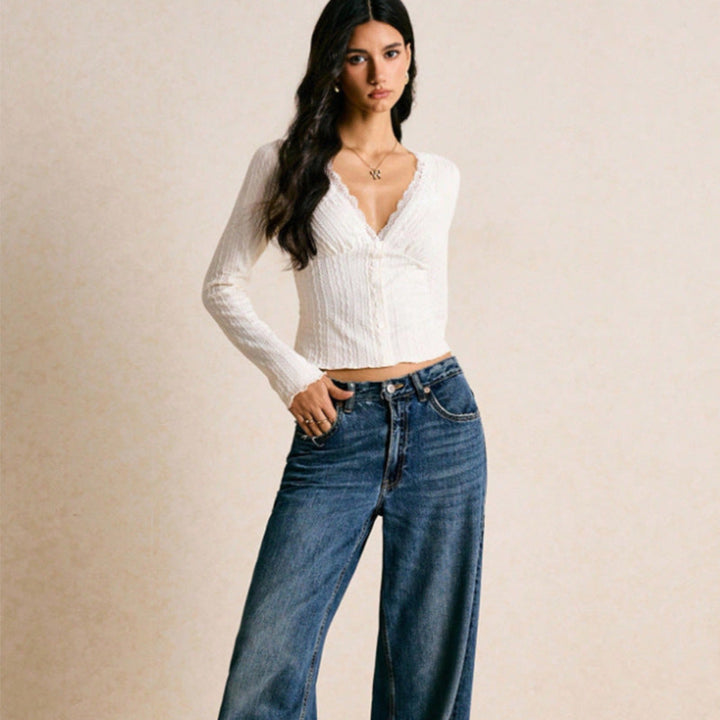 Artisio | Women Knit Lace Fit Top