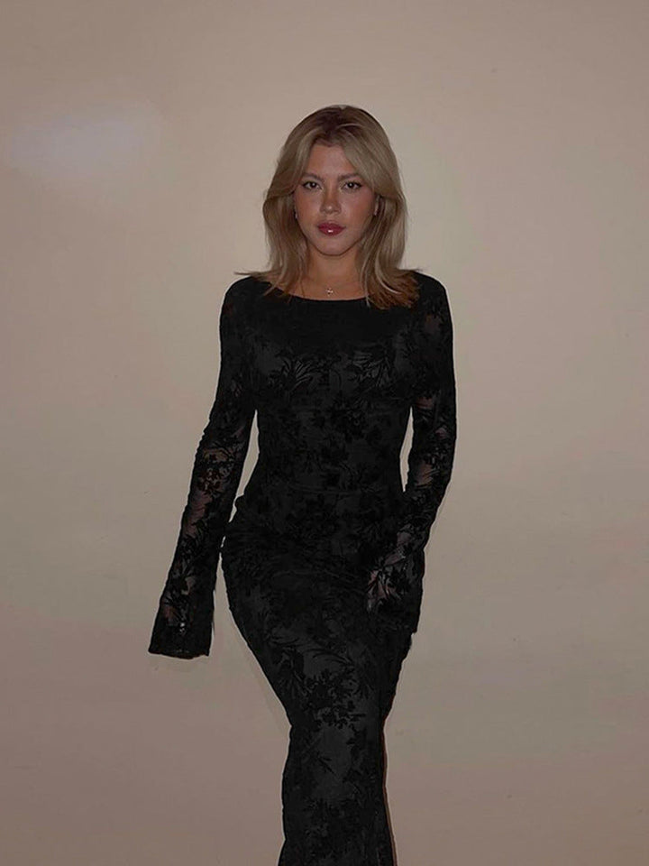 Artisio | Women Lace Backless Maxi Dress