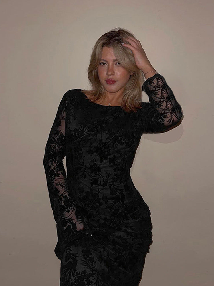 Artisio | Women Lace Backless Maxi Dress