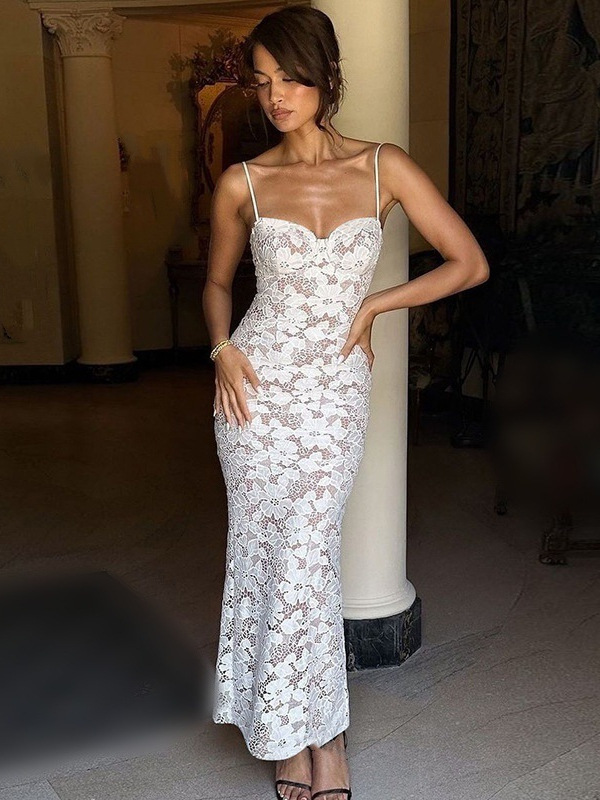 Artisio | Women Lace Corset Maxi Dress
