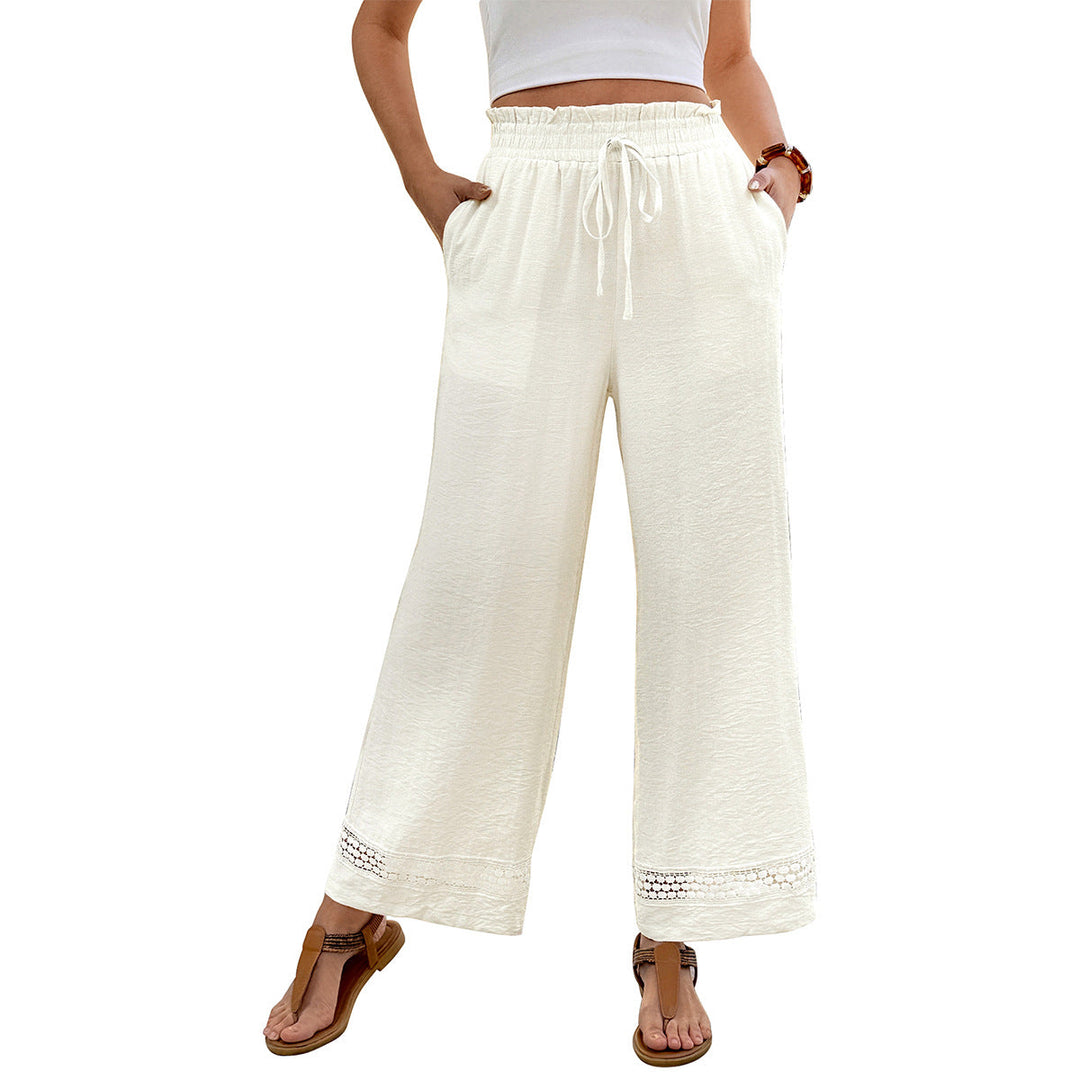 Artisio | Women Lace Hem Wide Pants