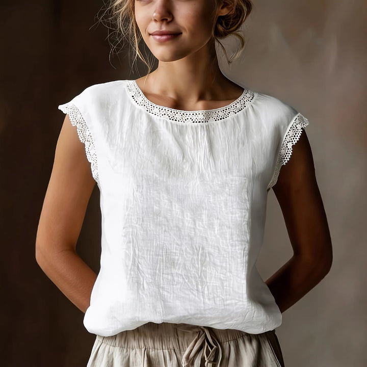 Artisio | Women Lace Trim Blouse