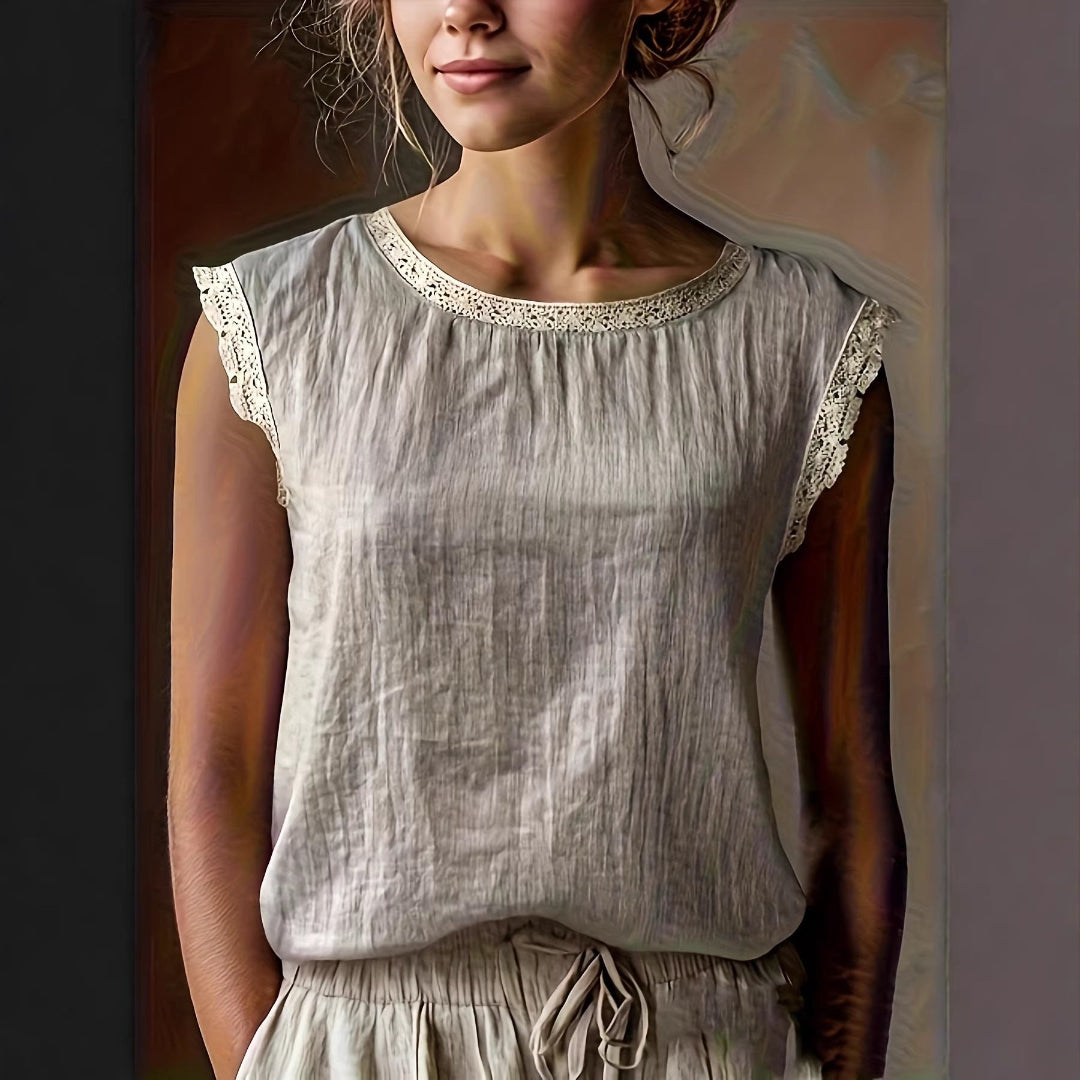Artisio | Women Lace Trim Blouse