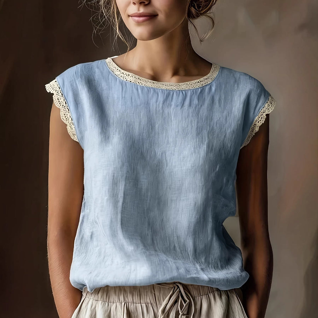 Artisio | Women Lace Trim Blouse