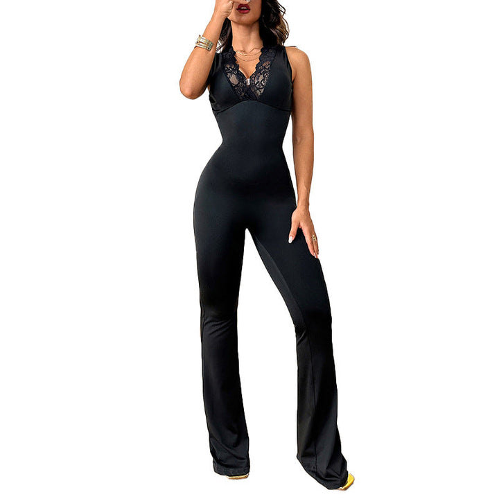 Artisio | Women Lace V-Neck Jumpsuit