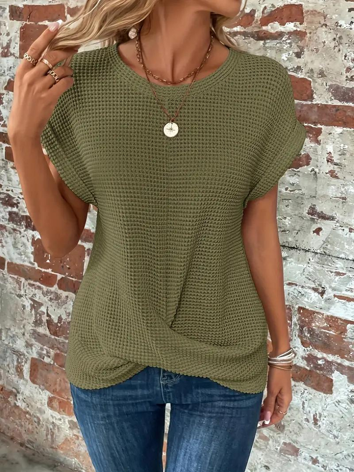 Artisio | Women Loose Fit Knit T-Shirt