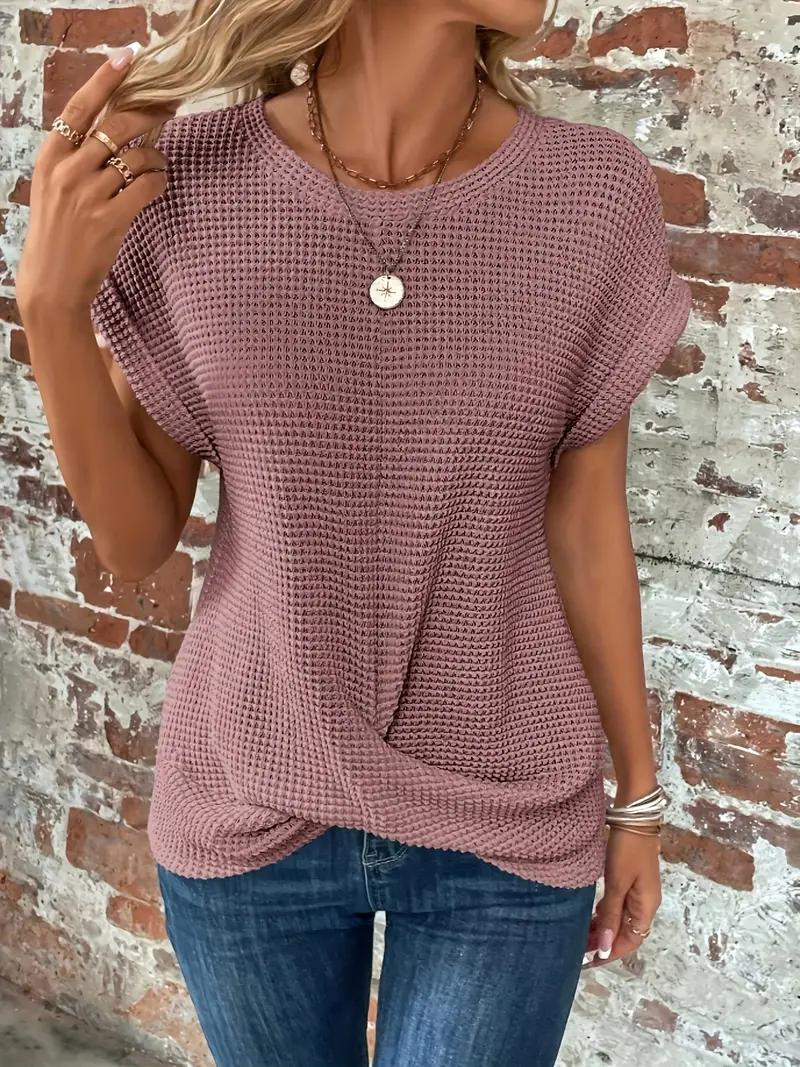 Artisio | Women Loose Fit Knit T-Shirt
