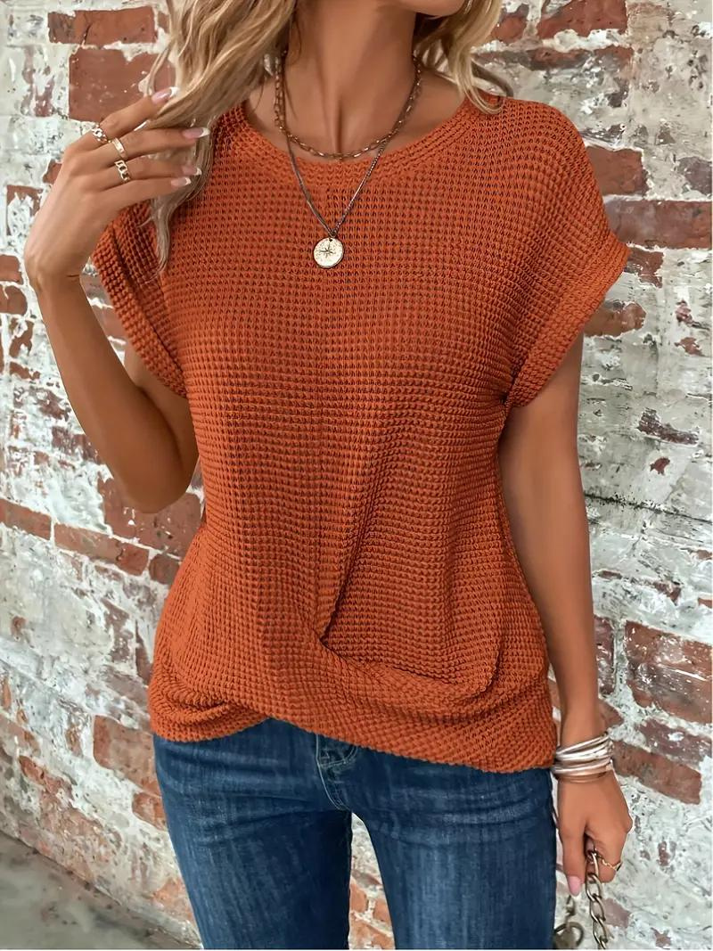 Artisio | Women Loose Fit Knit T-Shirt