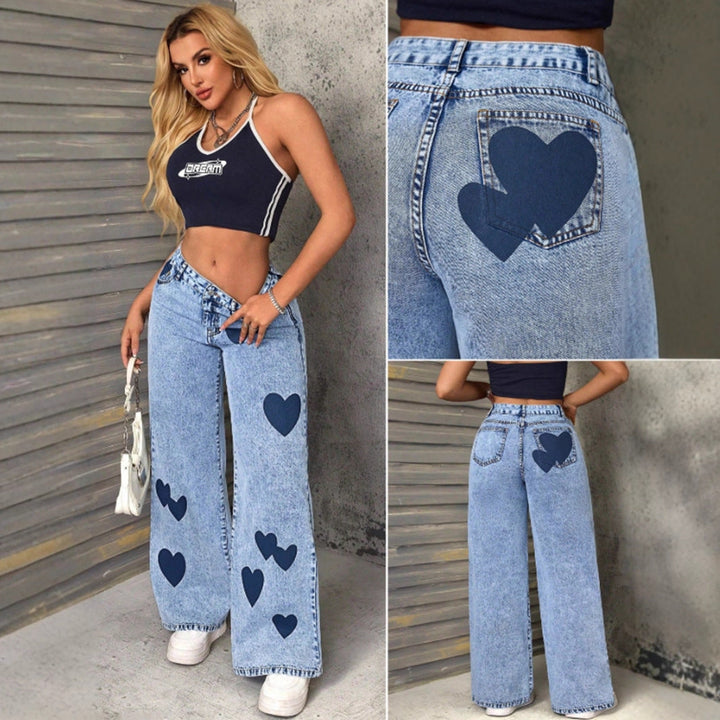 Artisio | Women LovePatch Wide Leg Jeans