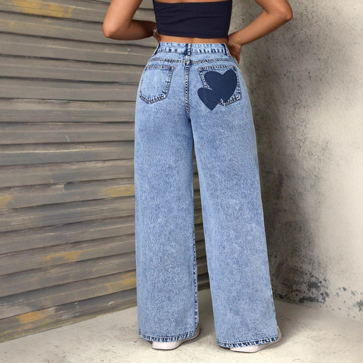 Artisio | Women LovePatch Wide Leg Jeans