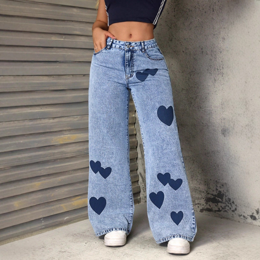 Artisio | Women LovePatch Wide Leg Jeans