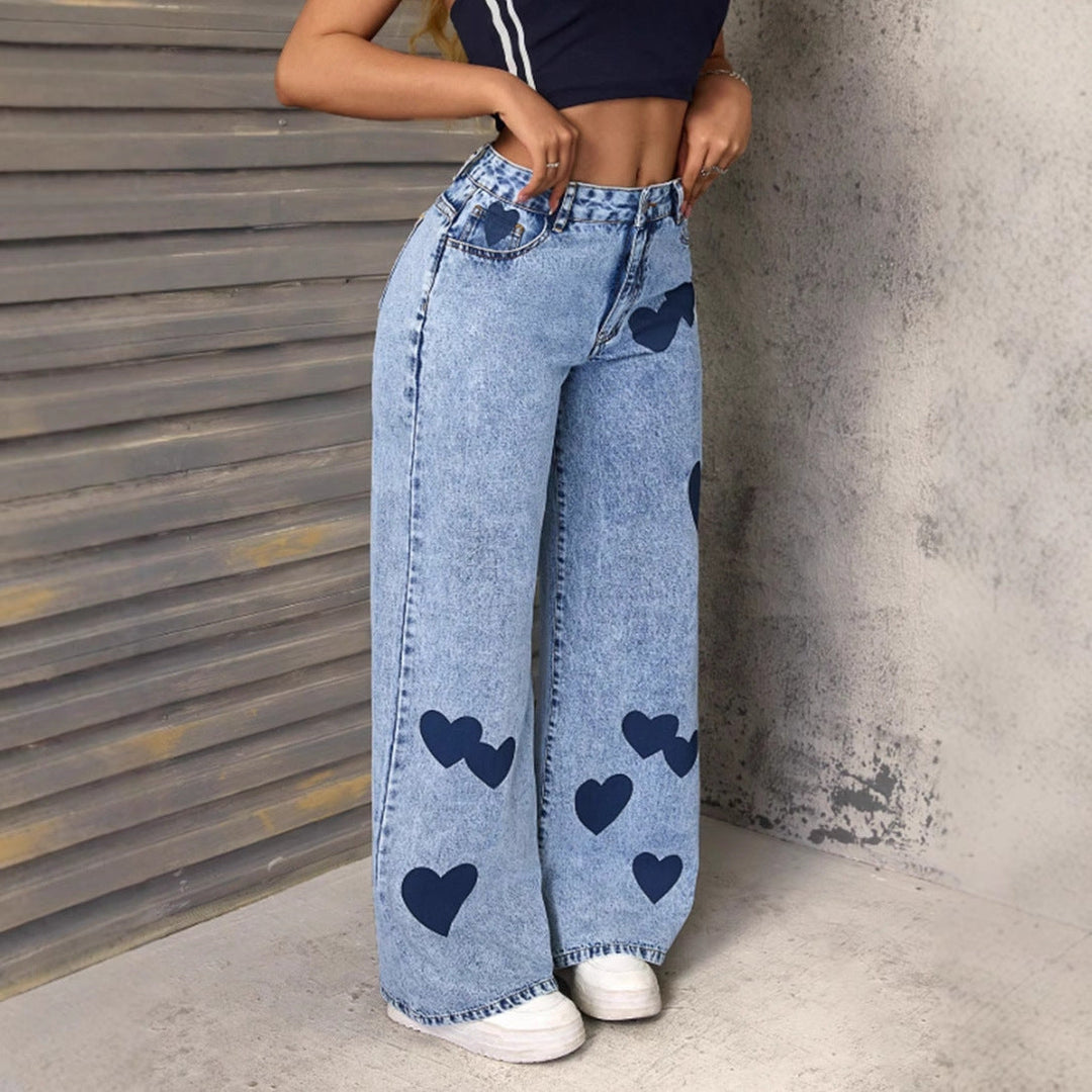 Artisio | Women LovePatch Wide Leg Jeans