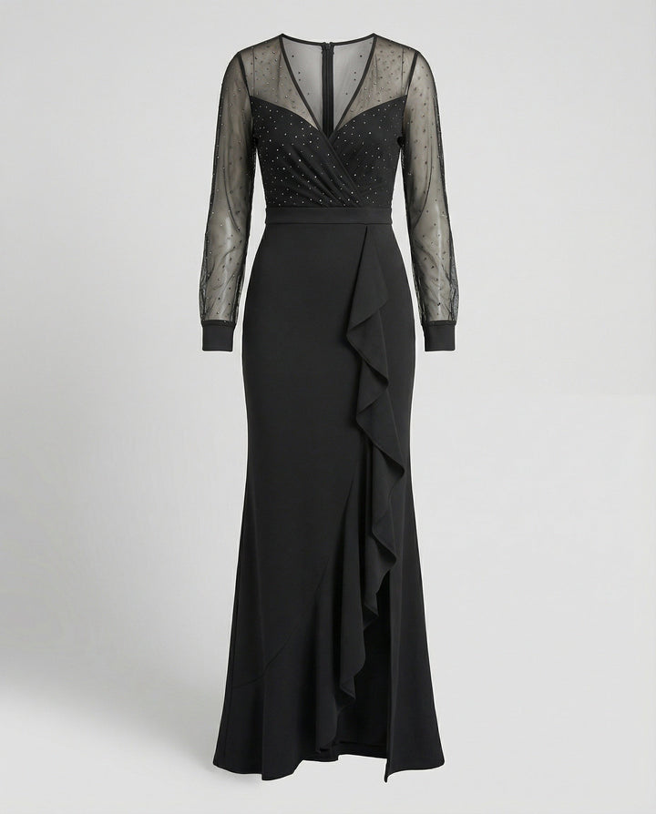 Artisio | Women Mesh Sleeve Maxi Dress