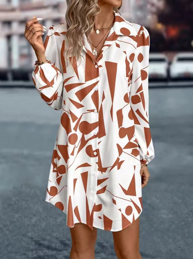Artisio | Women Modern Abstract Shirt Dress