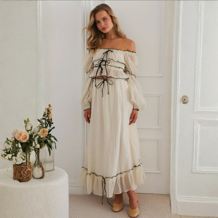 Artisio | Women Off Shoulder Ruffle Set