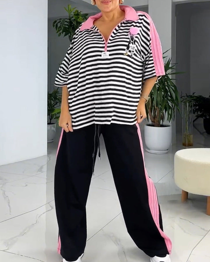 Artisio | Women Oversized Stripe Lounge Set