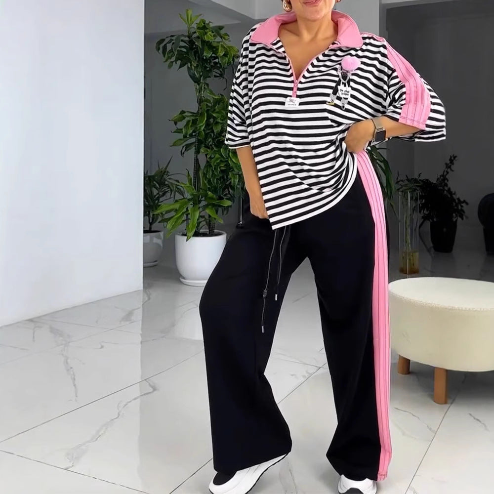 Artisio | Women Oversized Stripe Lounge Set