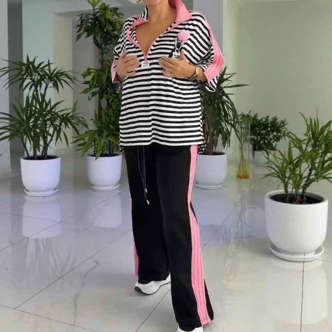 Artisio | Women Oversized Stripe Lounge Set
