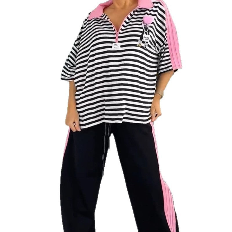 Artisio | Women Oversized Stripe Lounge Set