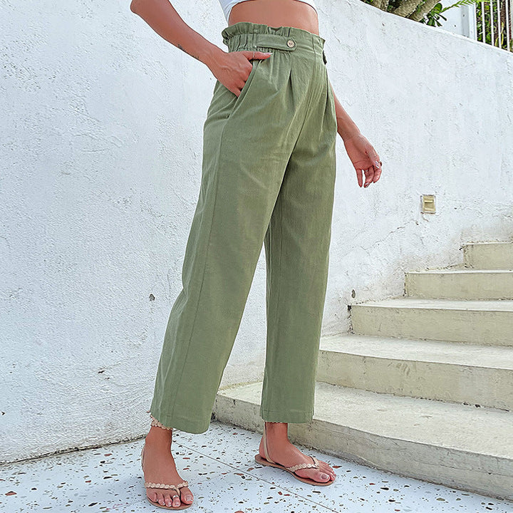 Artisio | Women Paperbag Button Pants