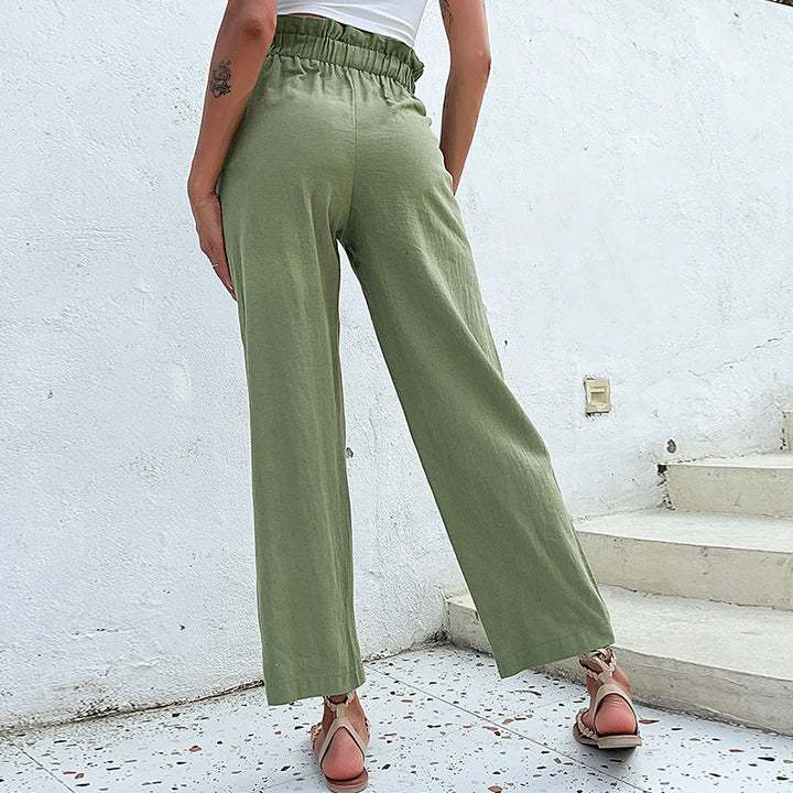 Artisio | Women Paperbag Button Pants