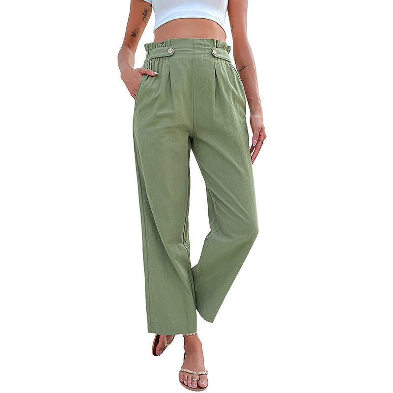 Artisio | Women Paperbag Button Pants