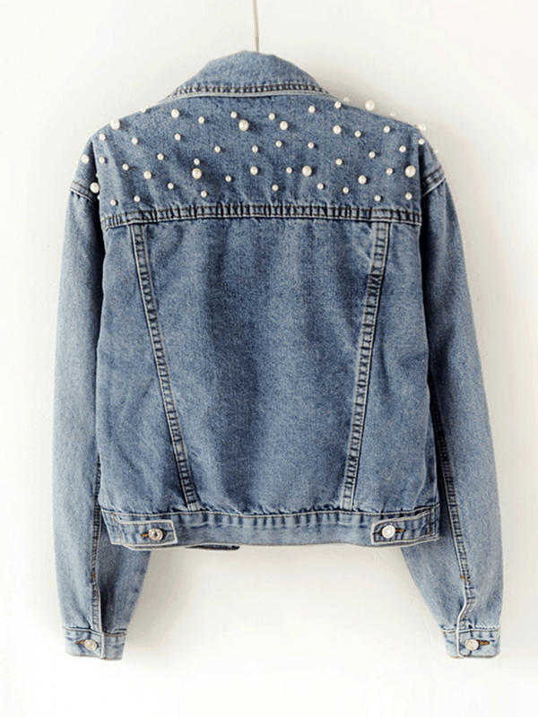 Artisio | Women Pearl Denim Jacket