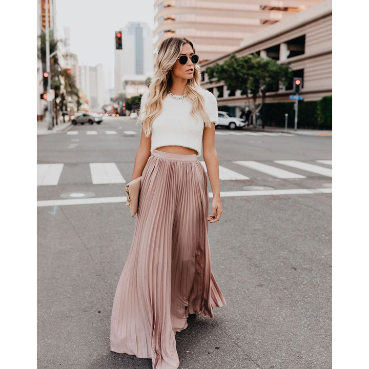 Artisio | Women Pleated Flowing Maxi Skirt