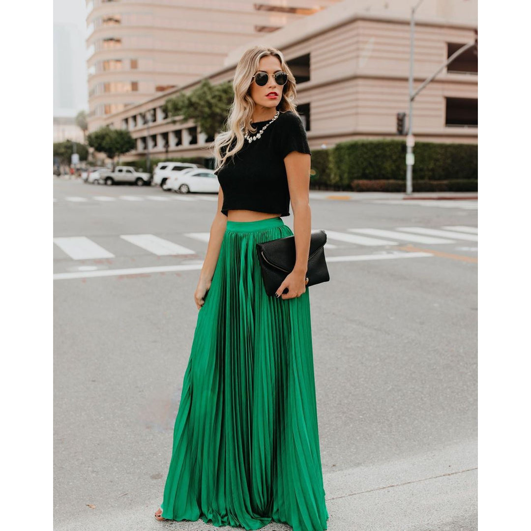 Artisio | Women Pleated Flowing Maxi Skirt