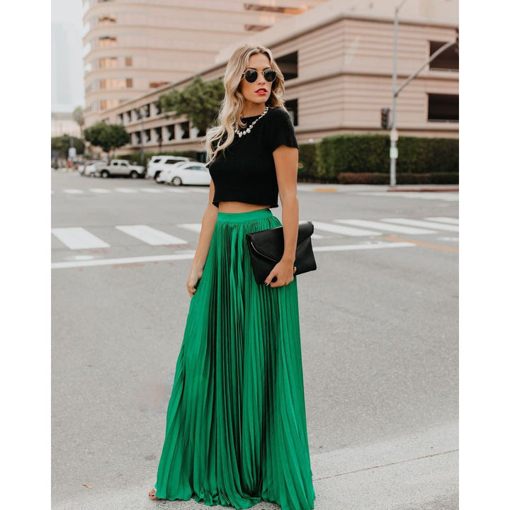 Artisio | Women Pleated Flowing Maxi Skirt