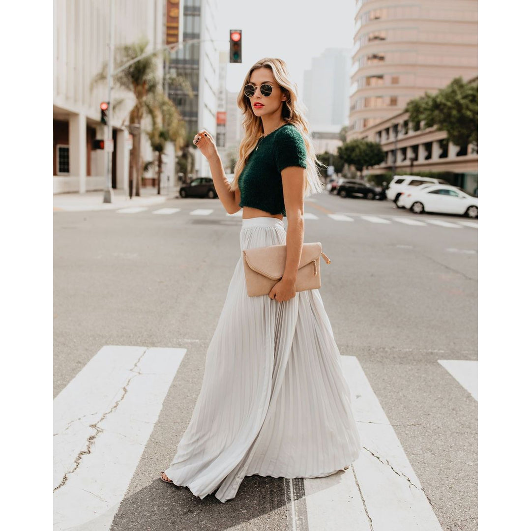 Artisio | Women Pleated Flowing Maxi Skirt