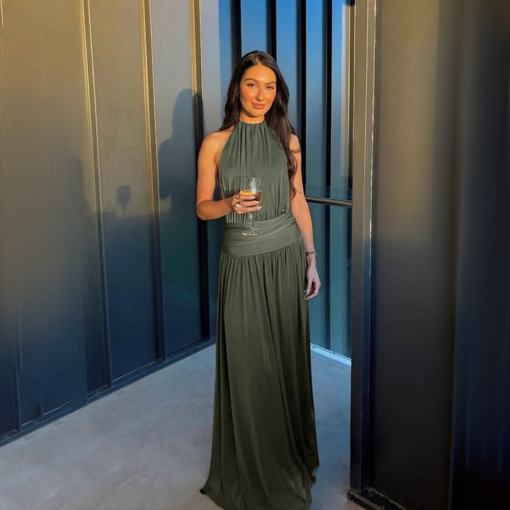 Artisio | Women Pleated Waist Maxi Dress