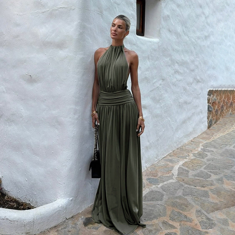Artisio | Women Pleated Waist Maxi Dress