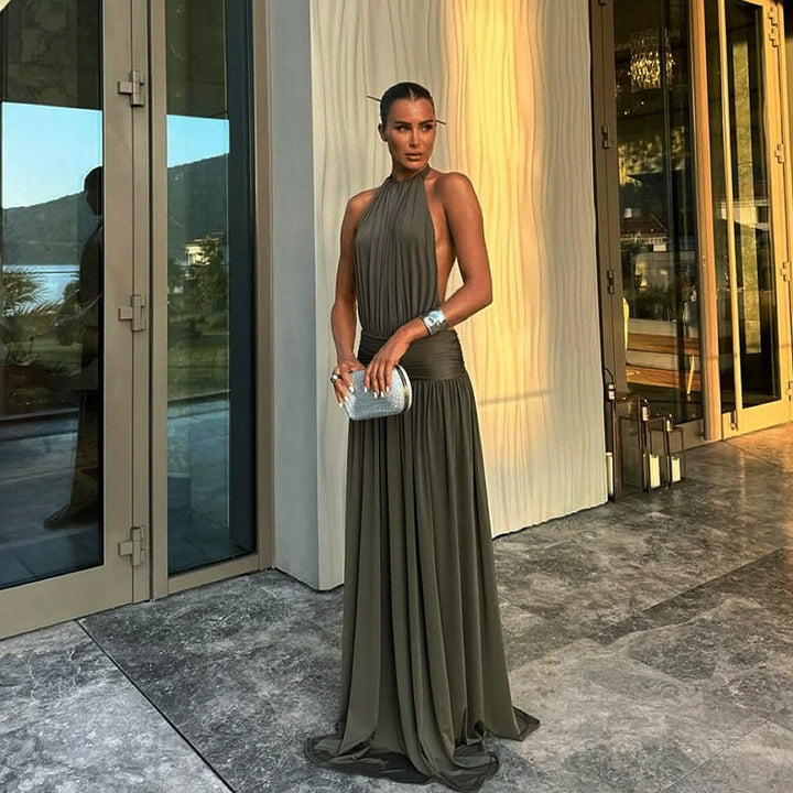 Artisio | Women Pleated Waist Maxi Dress