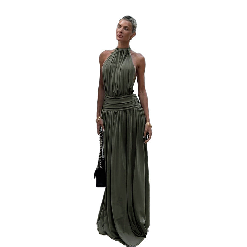 Artisio | Women Pleated Waist Maxi Dress