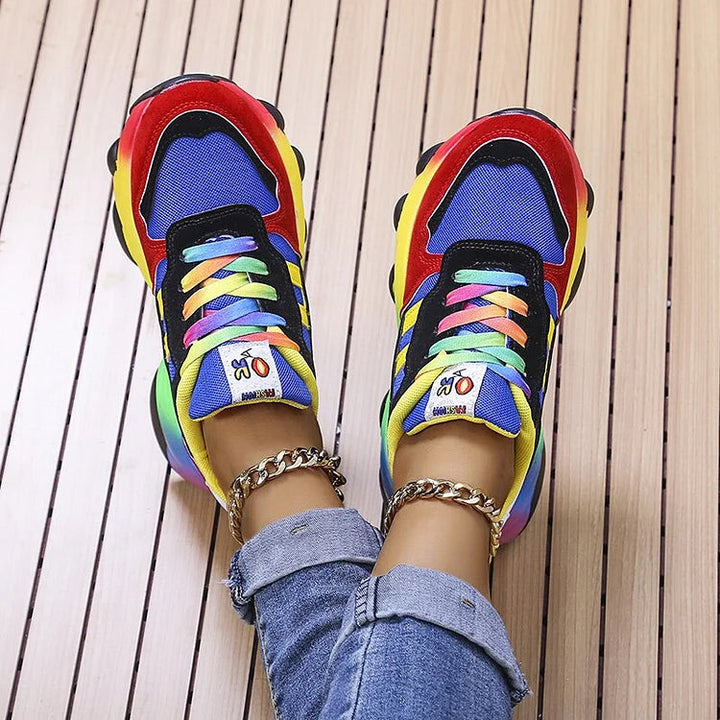 Artisio | Women Rainbow Chunky Orthopedic Shoes