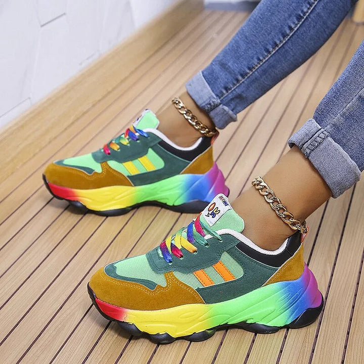 Artisio | Women Rainbow Chunky Orthopedic Shoes
