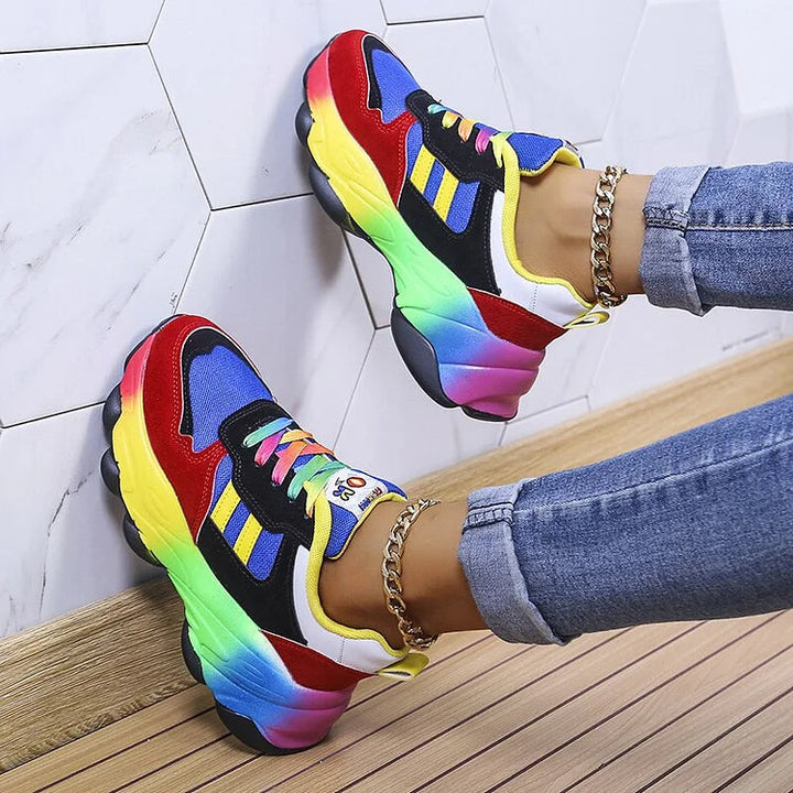 Artisio | Women Rainbow Chunky Orthopedic Shoes