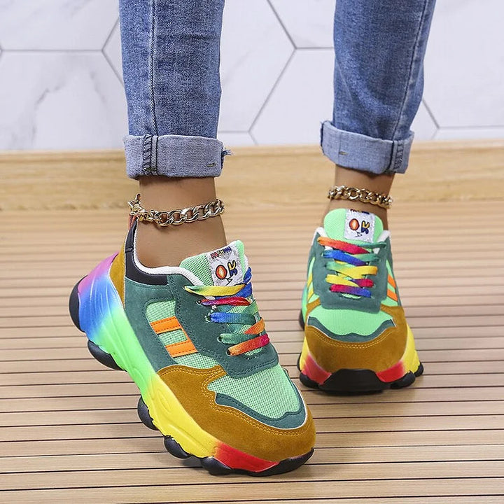Artisio | Women Rainbow Chunky Orthopedic Shoes