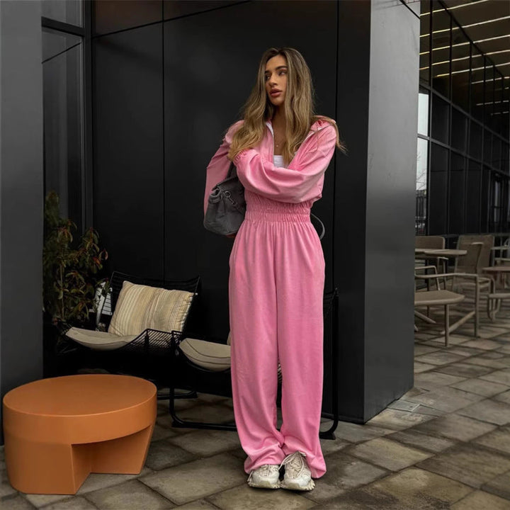 Artisio | Women Relax Fit Velvet Jumpsuit