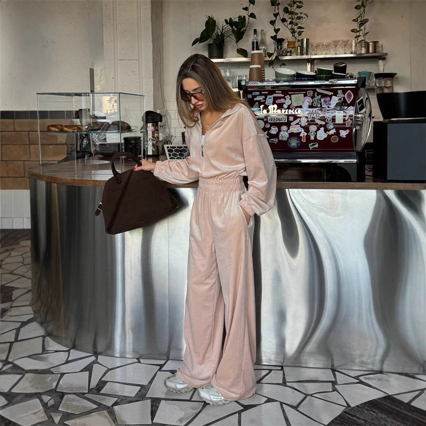 Artisio | Women Relax Fit Velvet Jumpsuit