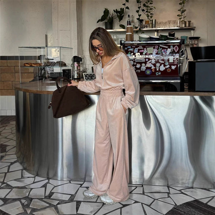 Artisio | Women Relax Fit Velvet Jumpsuit
