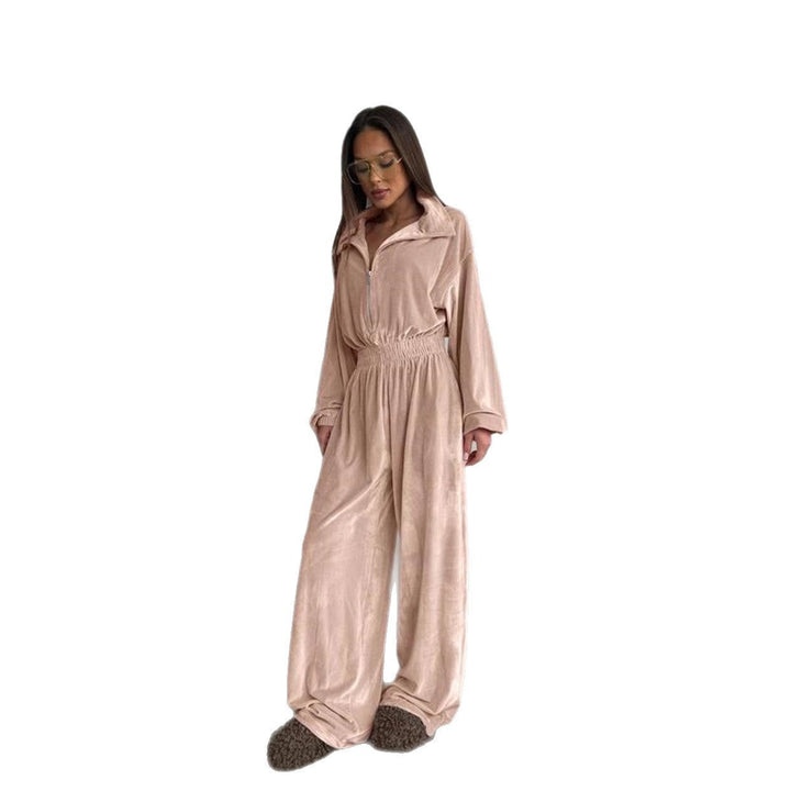 Artisio | Women Relax Fit Velvet Jumpsuit