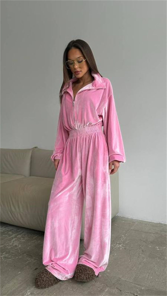 Artisio | Women Relax Fit Velvet Jumpsuit