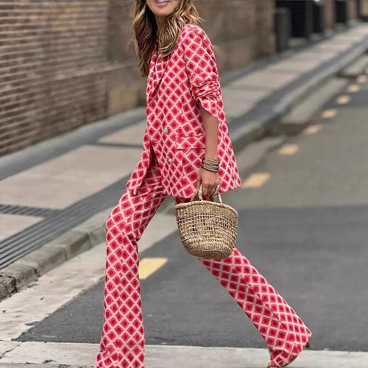 Artisio | Women Retro Pattern Suit Set