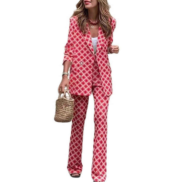 Artisio | Women Retro Pattern Suit Set