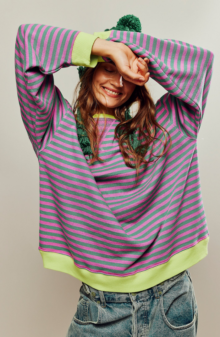 Artisio | Women Retro Stripe Pullover