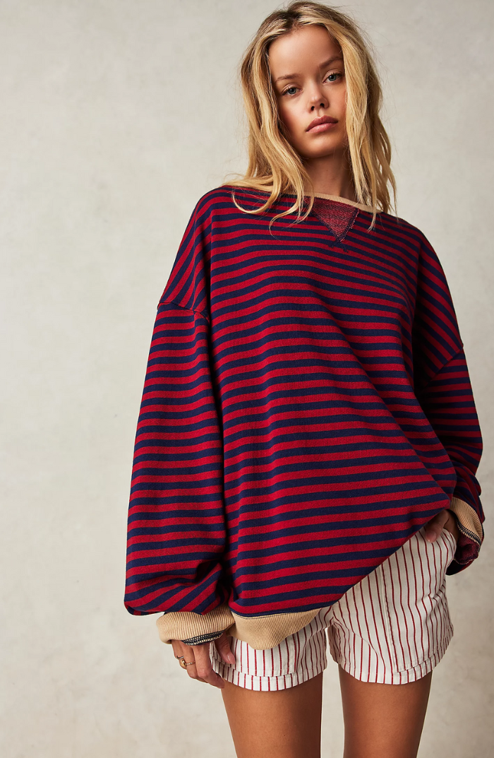 Artisio | Women Retro Stripe Pullover