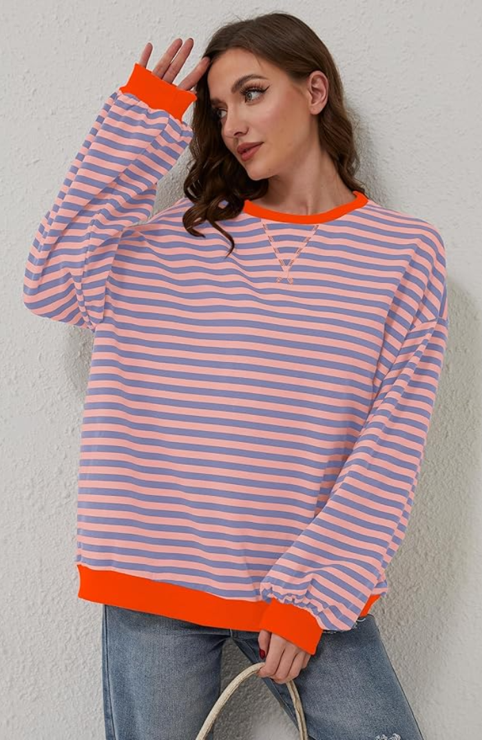 Artisio | Women Retro Stripe Pullover